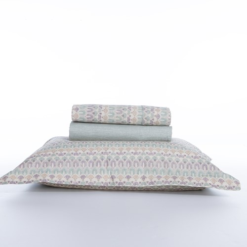 Σεντόνια Υπέρδιπλα Βαμβακοσατέν Nef-Nef Homeware (Σετ) Mosair 240X270 Aqua