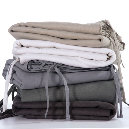 Παπλωματοθήκη Μονή Nef-Nef Λινή Cotton-Linen 160Χ220 Anthracite