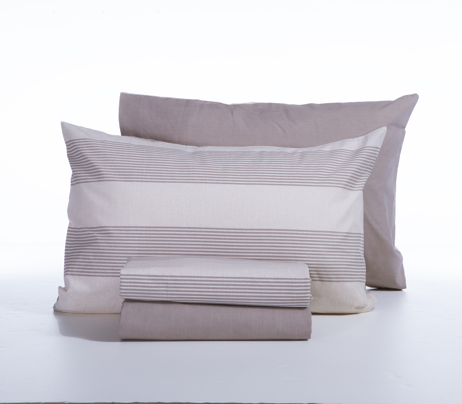 Σεντόνια Υπέρδιπλα Nef-Nef Homeware (Σετ) Casual Stripe 240Χ270 Εcru