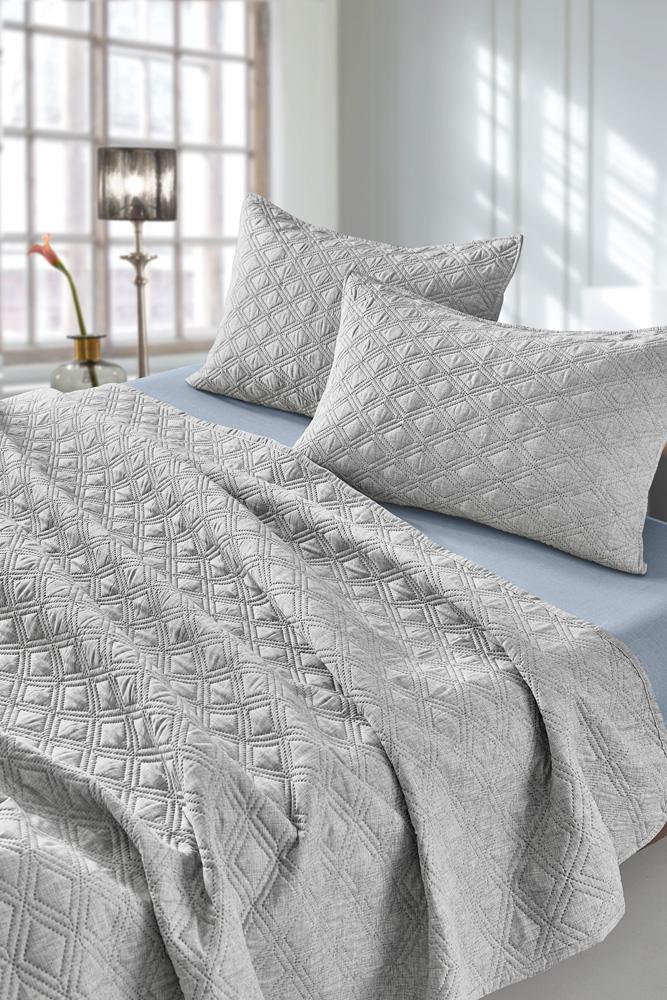 Κουβερλι Mονό Guy Laroche (Σετ 2 τμχ) Tempest Grey 180X240