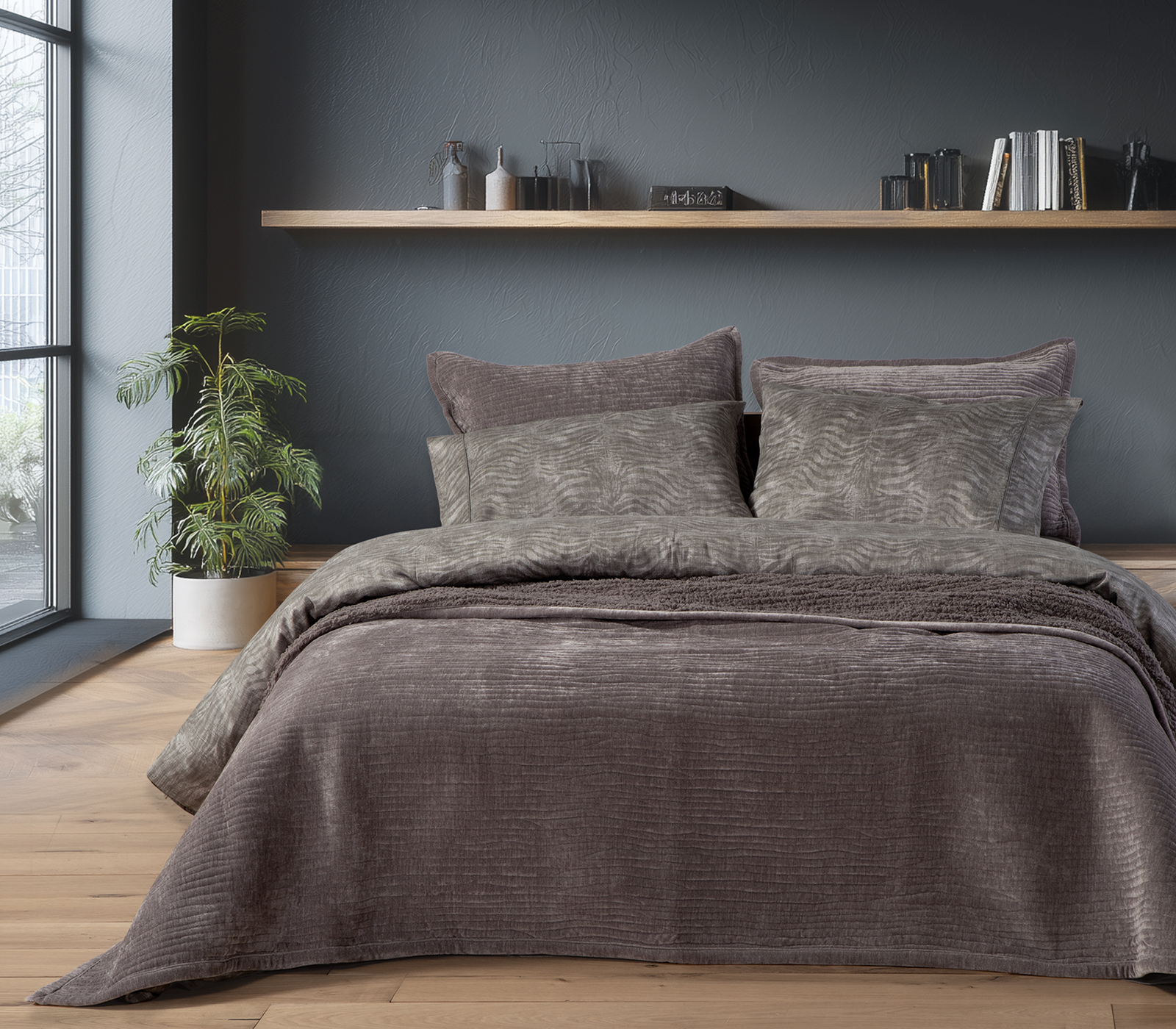 Κουβερλί Υπέρδιπλο Nef-Nef Homeware Elements -Brave 230x240 Grey