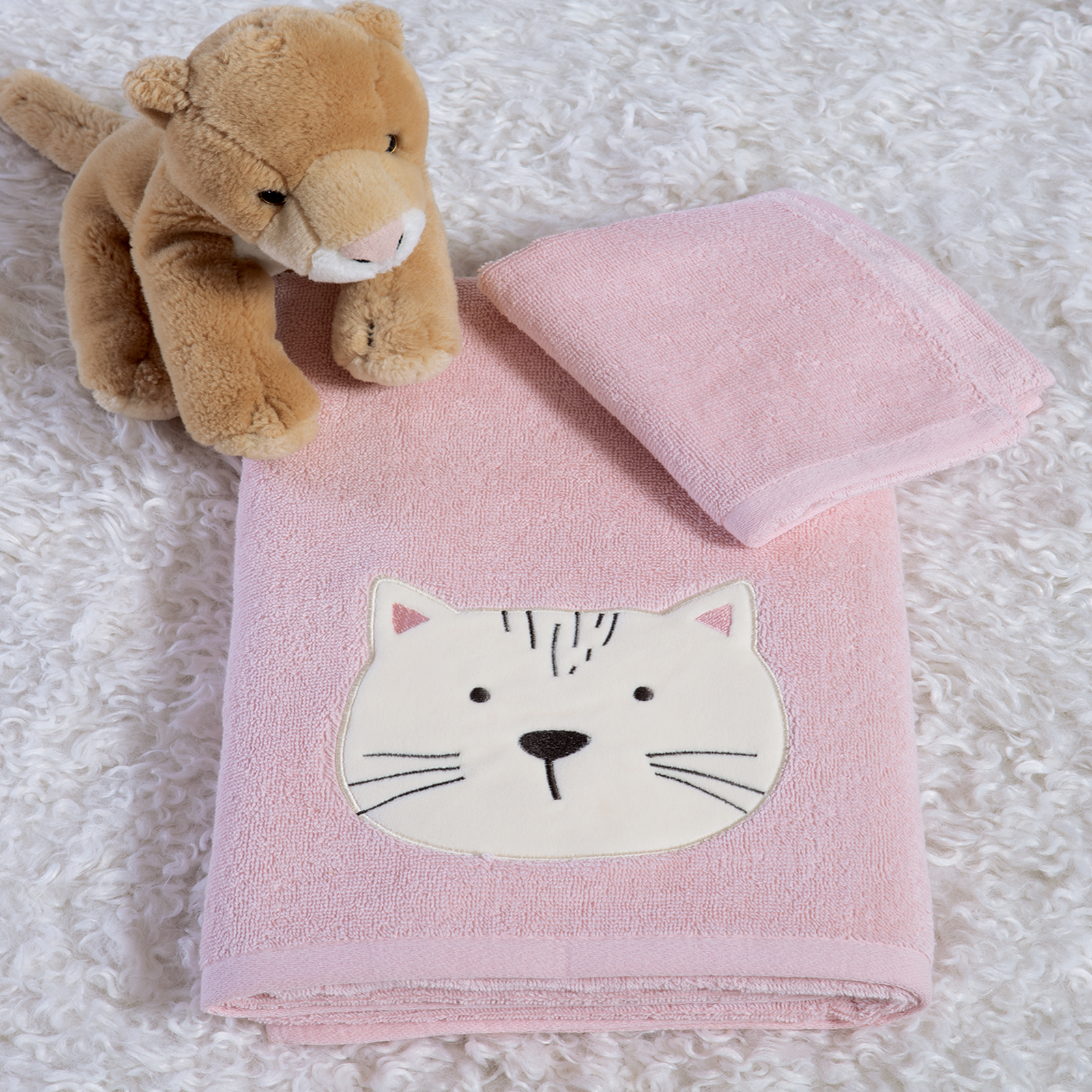 Βρεφικές Πετσέτες Nef-Nef Homeware (2τμχ) Cats Are Perfect Pink
