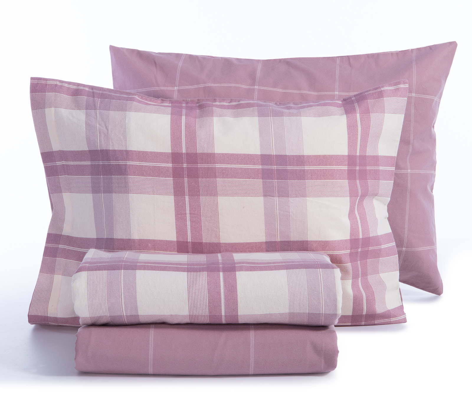 Φανελένια Σεντόνια Nef-Nef Homeware Υπέρδιπλα Με Λάστιχο (Σετ) Charlie 240X260 Rose