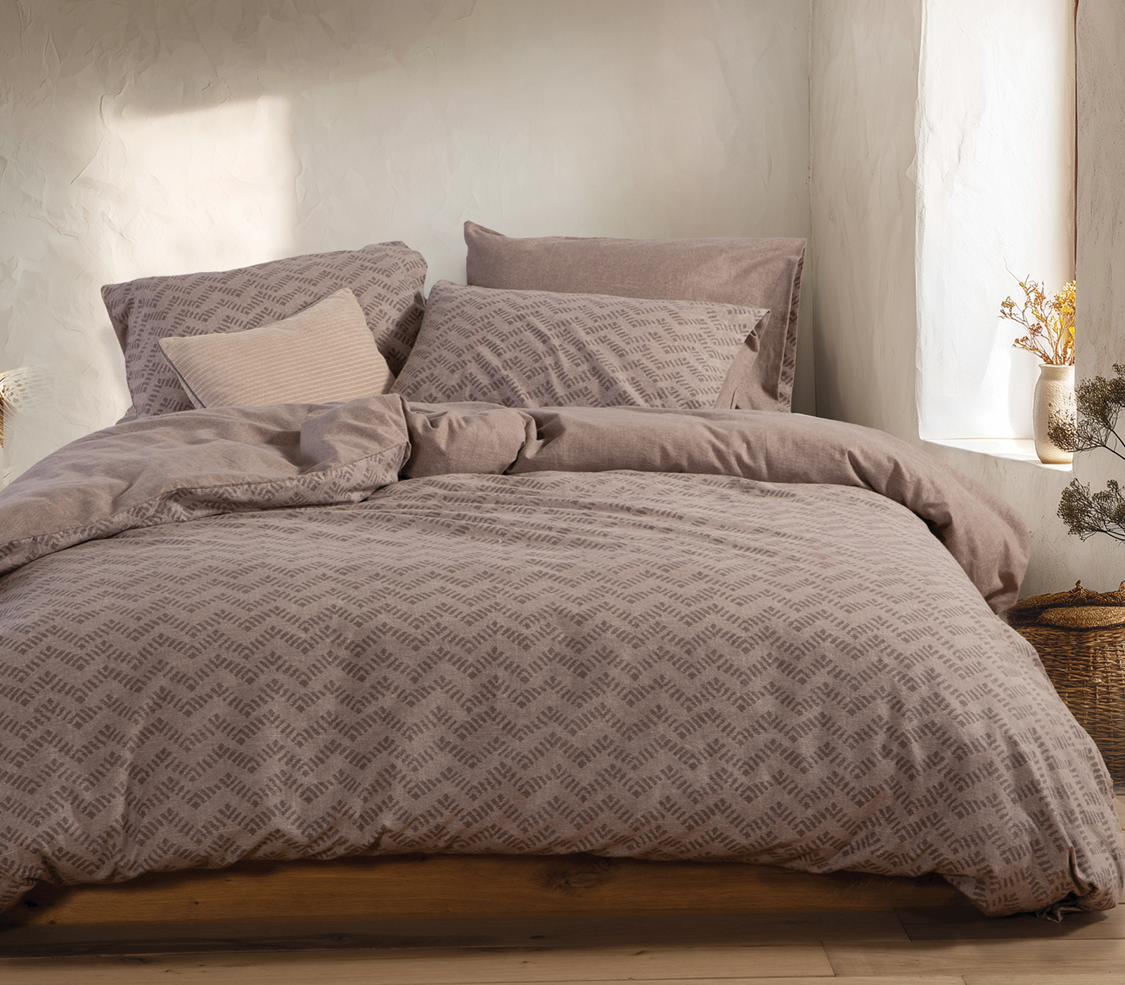 Παπλωματοθήκη Φανελένια Υπέρδιπλη Nef-Nef Homeware (Σετ) Otrando  240X230 Mocca