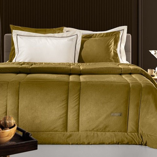 Κουβερτοπάπλωμα Υπέρδιπλο 220×240 Guy Laroche Crystal Velvet Golden