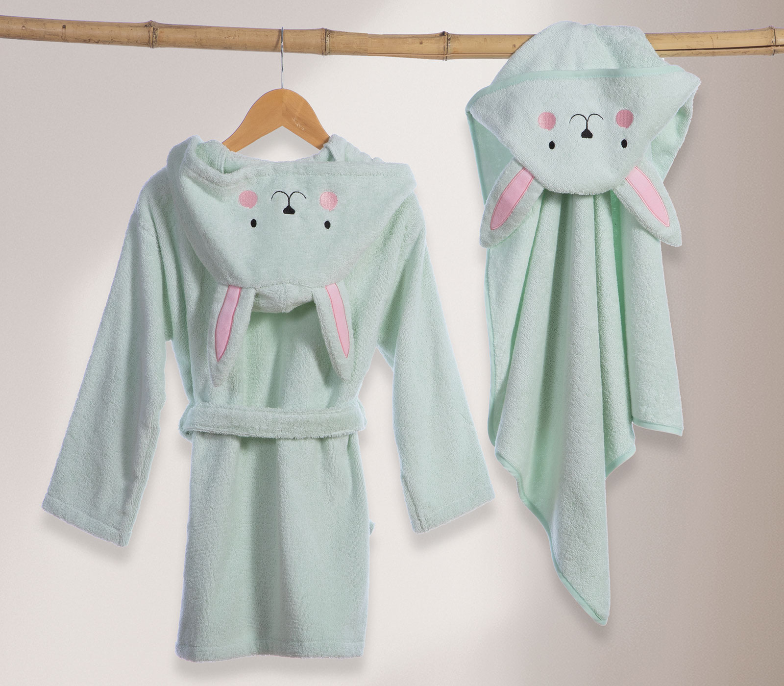 Βρεφικό Μπουρνούζι Nef-Nef Homeware Pic Nic Together 04 Milky Green