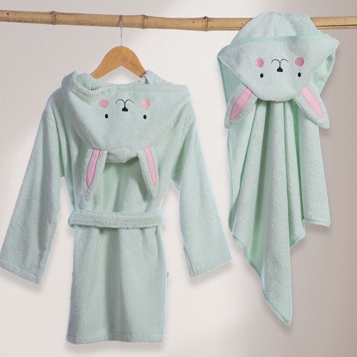 Βρεφικό Μπουρνούζι Nef-Nef Homeware Pic Nic Together 04 Milky Green