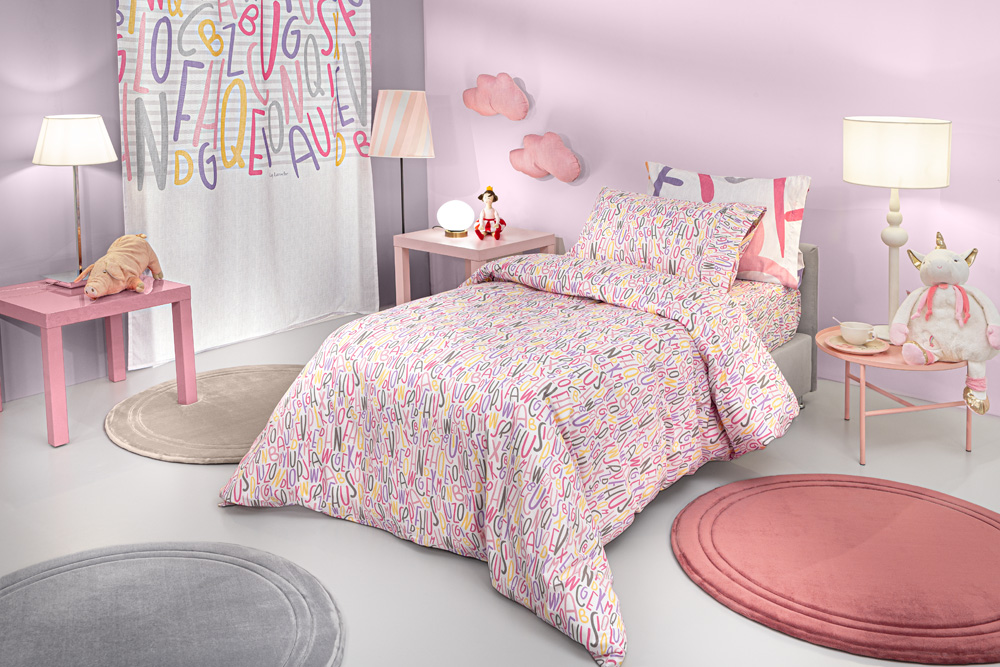 Παιδικά Σεντόνια  Guy Laroche (Σετ) Letters Pink  160x250