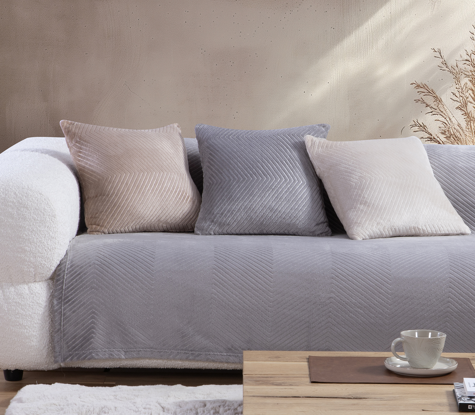 Ριχτάρι Πολυθρόνας Nef-Nef Homeware Dakari 130X180 Grey