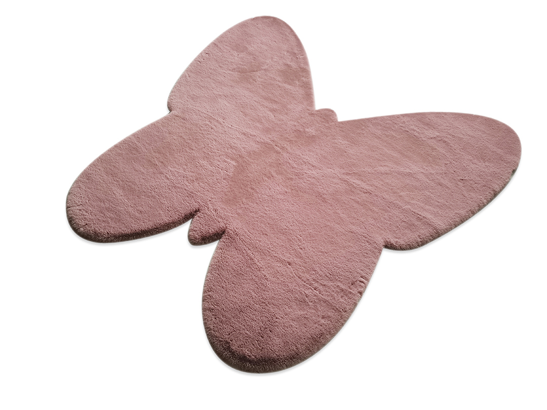 Χαλί Puffy JM7 Dark Pink  Butterfly Antislip - 160Χ160Β  NewPlan