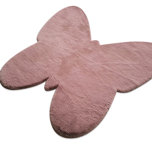 Χαλί Puffy JM7 Dark Pink  Butterfly Antislip - 160Χ160Β  NewPlan